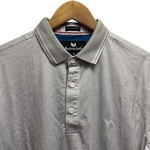 Buttercloth Men's Sz M Gray Icy Cotton Twin Tipped Performance Stretch Golf Polo